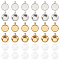 DIY Pendant Making Kits, Including Brass Pendant Cabochon Settings and Transparent Half Round Glass Cabochons, Golden & Silver, 120pcs/box