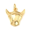 Brass Pendants, with Jump Ring, Real 14K Gold Plated, Shield, 14x14x3.5mm, Hole: 3.8mm