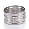 Non-Tarnish Fashion 304 Stainless Steel Buddhist Bangle Sets, Stainless Steel Color, 2-5/8 inch(6.8cm), 7pcs/set