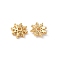 Brass Bead Caps, Rack Plating, Nickel Free, Flower, Real 18K Gold Plated, 8.5x2.5mm, Hole: 1.2mm
