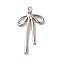Brass Pendants, Cadmium Free & Lead Free, Bowknot, Platinum, 25x16x3x2mm
