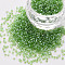 Glass Cylinder Beads, Seed Beads, Transparent Colours Luster, Round Hole, Green, 1.5~2x1~2mm, Hole: 0.8mm, about 8000pcs/bag, about 1pound/bag