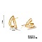 Geometric Water Drop Earrings with Hollow Out and Full Drill, Golden, 19x12mm