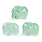 Spray Painted Glass Beads, Elephant, Medium Aquamarine, 11x14x9.5mm, Hole: 1.2mm