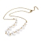 Plastic Pearl Graduated Beaded Necklace, with PVD Vacuum Plating 304 Stainless Steel Cable Chains, Golden, 17.52 inch(44.5cm)