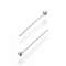 Tarnish Resistant 304 Stainless Steel Ball Head Pins, Stainless Steel Color, 14x0.5mm, 24 Gauge, Head: 1.6mm