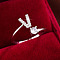 Brass & Cubic Zirconia Cuff Rings, Letter, Platinum, Letter V, Inner Diameter: 17mm