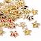 Brass Enamel Pendants, Nickel Free, Star with Unicorn, Real Gold Plated, Mixed Color, 15.5x14x3.5mm, Hole: 1mm