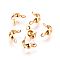 304 Stainless Steel Bead Tips, Calotte Ends, Clamshell Knot Cover, Real 18K Gold Plated, 7.5x4mm, Hole: 1mm and 1.5mm, Inner Diameter: 4mm