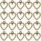 100Pcs Tibetan Style Alloy Charms, Hollow Heart Charms, Antique Bronze, 14x11.5x1.3mm, Hole: 1.6mm, 100pcs/set