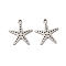 Non-Tarnish 201 Stainless Steel Pendants, Starfish Charm, Stainless Steel Color, 17x15x1mm, Hole: 1.4mm