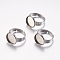 Non-Tarnish Adjustable 304 Stainless Steel Finger Rings Components, Pad Ring Base Findings, Flat Round, Stainless Steel Color, Tray: 12mm, 17mm