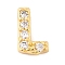 Rack Plating Brass Micro Pave Cubic Zirconia Cabochons, Cadmium Free & Lead Free, Long-Lasting Plated, Real 18K Gold Plated, Letter L, 6x4x2mm