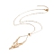 Brass Imitation Macrame Pouch Necklace Makings, Interchangeable Stone, with 304 Stainless Steel Chain Extenders & Lobster Claw Clasps, Golden, 19-3/4 inch(50cm)