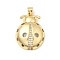 Brass Micro Pave Cubic Zirconia Pendants, Cadmium Free & Lead Free, Ladybird, Real 16K Gold Plated, 32x23.5x8mm, Hole: 4x5mm