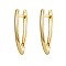 Brass Angular Hoop Earrings, Letter V, Golden, 23x12mm