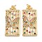 Brass Micro Pave Cubic Zirconia Pendants, Cadmium Free & Lead Free, Rectangle with Butterfly, Real 18K Gold Plated, Colorful, 40.5x19x3mm, Hole: 3mm