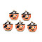 Alloy Enamel Pendants, Cadmium Free & Nickel Free & Lead Free, Light Gold, Halloween, Pumpkin with Skull, Coral, 23x20.5x4mm, Hole: 1.4mm