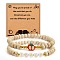 Wood Polymer Clay Beaded Bracelets, Letter & Apple, with Resin, Old Lace, Inner Diameter: 2-3/8 inch(6cm)