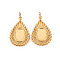304 Stainless Steel Pendant Cabochon Settings, with Jump Rings, Teardrop, Real 14K Gold Plated, Tray: 8x6mm, 21x13.5x2mm, Jump Ring: 4.8x0.8mm, 3.2mm inner diameter