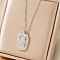 Fashionable Brass Crystal Rhinestone Rectangle Hamsa Hand Pendant Necklaces, Perfect Gift for Her, Platinum, 15.75 inch(40cm)