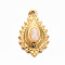 304 Stainless Steel Pendants, with Natural Jade, Teardrop, Creamy White, 22x14x5mm, Hole: 1.6mm