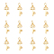 12Pcs Brass Pendants, Long-Lasting Plated, with Jump Rings, Mushroom, Golden, 16.5x8x8mm, Hole: 4.5x0.8mm