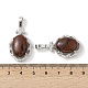 Овальные подвески из натурального красного дерева и обсидиана G-NH0025-15P-22-3