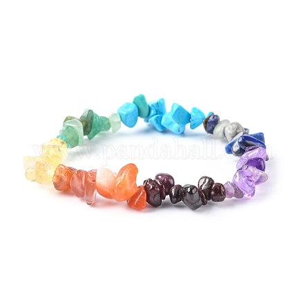 Чакра Gemstone браслеты простирания BJEW-JB02288-02-1