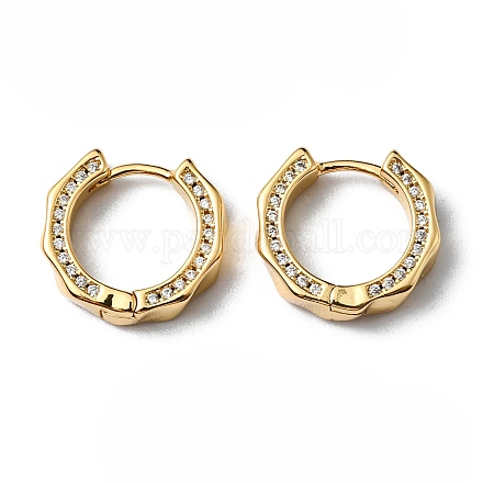 Серьги-кольца из прозрачного кубического циркония EJEW-P229-03G-1