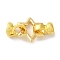 Star Rack Plating Brass Fold Over Clasps, Long-lasting Plated, Lead Free & Cadmium Free, Real 18K Gold Plated, 27mm, Hole: 5mm