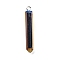 Electroplated Natural Quartz Pendants, with Brass Findings, Bullets, Pointed Pendants, Platinum, Camel, 40~65x7~15mm, Hole: 3mm