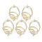 Alloy Pendants, Oval, Light Gold, 42~43x26x3mm, Hole: 2mm