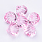 Transparent Acrylic Pendants, Faceted, Diamond, Pink, 15x15mm, Hole: 2mm, about 370pcs/500g