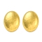 Ion Plating(IP) 304 Stainless Steel Oval Stud Earrings, Real 18K Gold Plated, 28x21.5mm