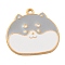 Alloy Enamel Pendants, Long-Lasting Plated, Golden, Dog Charm, Gray, 24x25.5x1mm, Hole: 1.8mm