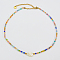 Summer Faceted Glass & Imitation Pearl Stainless Steel Beaded Necklaces for Women, Mixed Color, 14.96 inch(38cm)