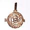 Rack Plating Brass Cage Pendants, Nickel Free, For Chime Ball Pendant Necklaces Making, Hollow Round with Flower, Light Gold, 25x25x20mm, Hole: 3.5x8mm, inner measure: 17mm