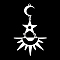 Non-Tarnish 201 Stainless Steel Big Pendants, Laser Cut, with Jump Rings, Sun, Star & Moon, Stainless Steel Color, 56x32x1mm, Hole: 1.4mm
