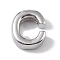 Brass Pendants, Cadmium Free & Nickel Free & Lead Free, Letter Charms, Platinum, Letter C, 8.5x7x3mm, Hole: 1.5mm