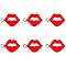 Alloy Enamel Pendants, Lip, Red, 24.5x17x2.5mm, Hole: 2mm, 30pcs/box