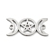 Tarnish Resistant 304 Stainless Steel Hollow Connector Charms, Triple Moon with Star, Stainless Steel Color, 8.5x19x1mm, Hole: 1.2mm