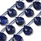 Natural Lapis Lazuli Beads Strands, Dyed, Top Drilled, Teardrop, Faceted, 15x13x5mm, Hole: 0.8mm, about 24pcs/strand, 15.35''~16.14''(39~41cm)