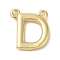 Rack Plating Brass Pendants, Long-Lasting Plated, Lead Free & Cadmium Free, Letter Charms, Real 18K Gold Plated, Letter D, 10.5x9x2mm, Hole: 1mm