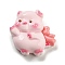 Pig Theme Opaque Resin Cabochons, Funny Pig, Pink, 23.5x24.5x8.5mm