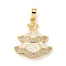 Christmas Brass Micro Pave Cubic Zirconia Pendants, Cadmium Free & Lead Free, with Synthetic Opal, Christmas Tree, Snow, 22x19.5x3.5mm, Hole: 5x3mm