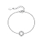 925 Sterling Silver Micro Pave Cubic Zirconia Ring Link Bracelets, Clear, 5-7/8 inch(15cm)