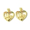 Mother's Day Brass Micro Pave Cubic Zirconia Pendants, Cadmium Free & Nickel Free & Lead Free, Heart with Word Mom, Real 18K Gold Plated, 19x19.5x3mm, Hole: 5mm