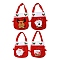 4Pcs 4 Styles Christmas Velvet Candy Bags Decorations, Drawstring Cartoon Doll Bag, with Handle, for Christmas Party Snack Gift Ornaments, Red, 37.5x20cm, 1pc/style
