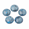 Natural Ripple Jasper Cabochons, Dyed, Flat Round, Sky Blue, 19.5~20x6~6.5mm